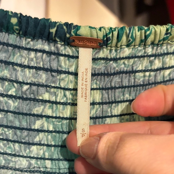 Free People Teal and Green paisley print Wide Leg balloon Pants size small - Picture 5 of 6